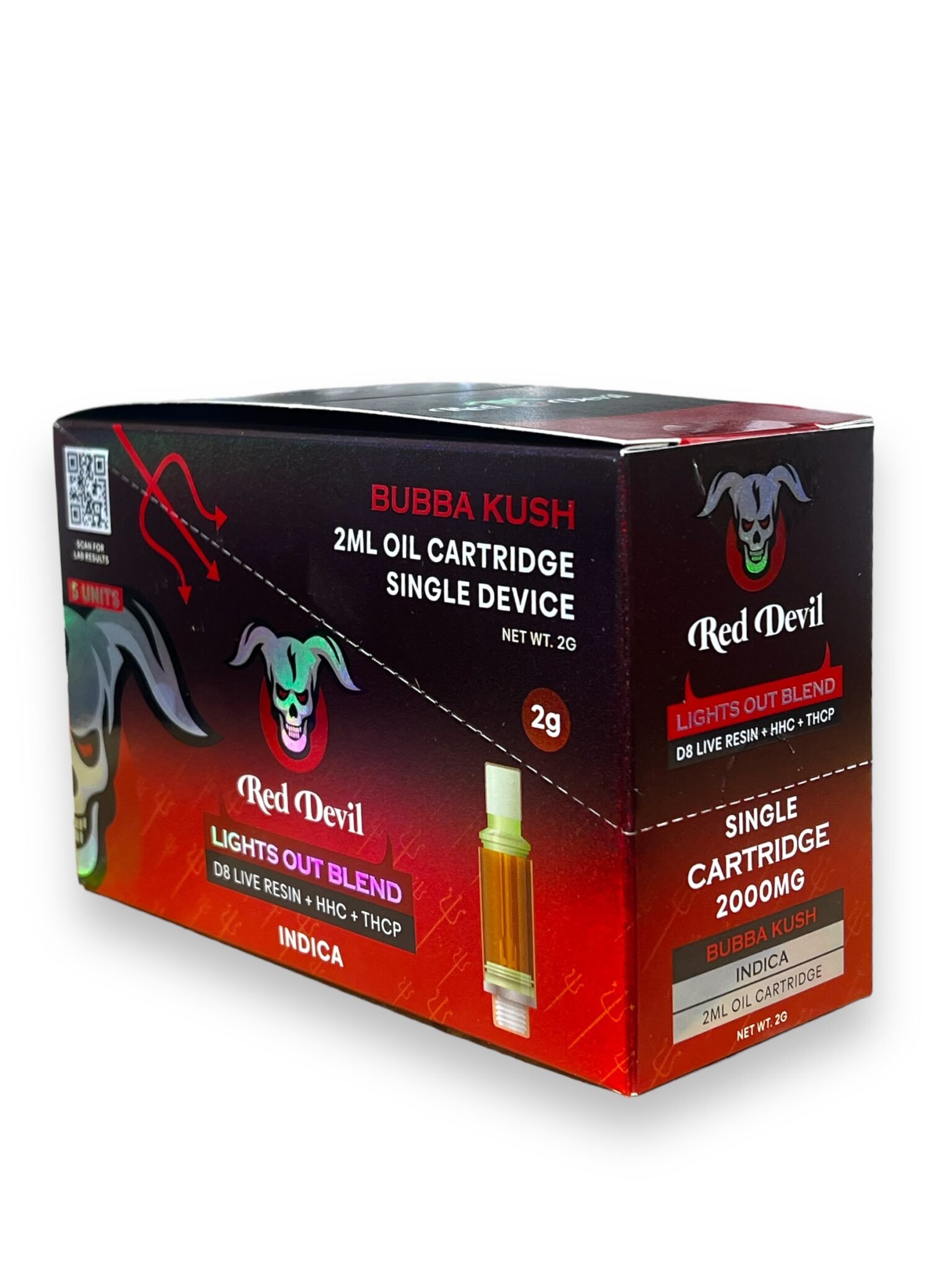 RED DEVIL 2ML OIL CART 5CT BOX- BUBBA KUSH - Red Devil