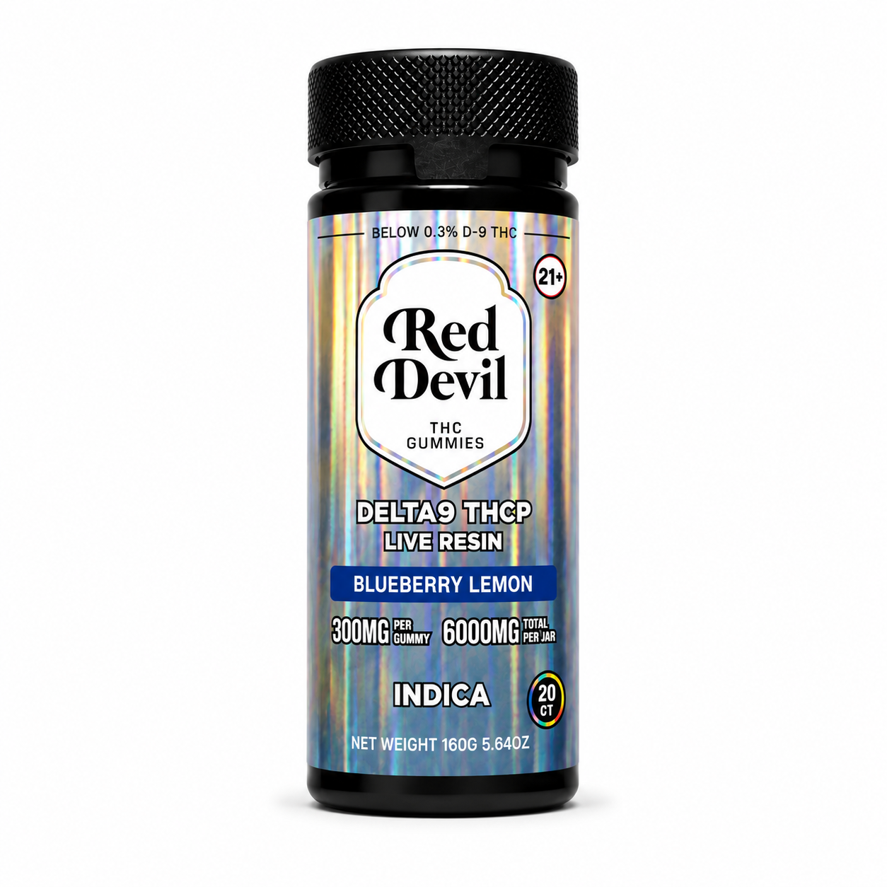 RED DEVIL D9 DOWNSHIFT BLEND GUMMIES 6000MG BOTTLE 20CT - LEMON BLUEBERRY INDICA