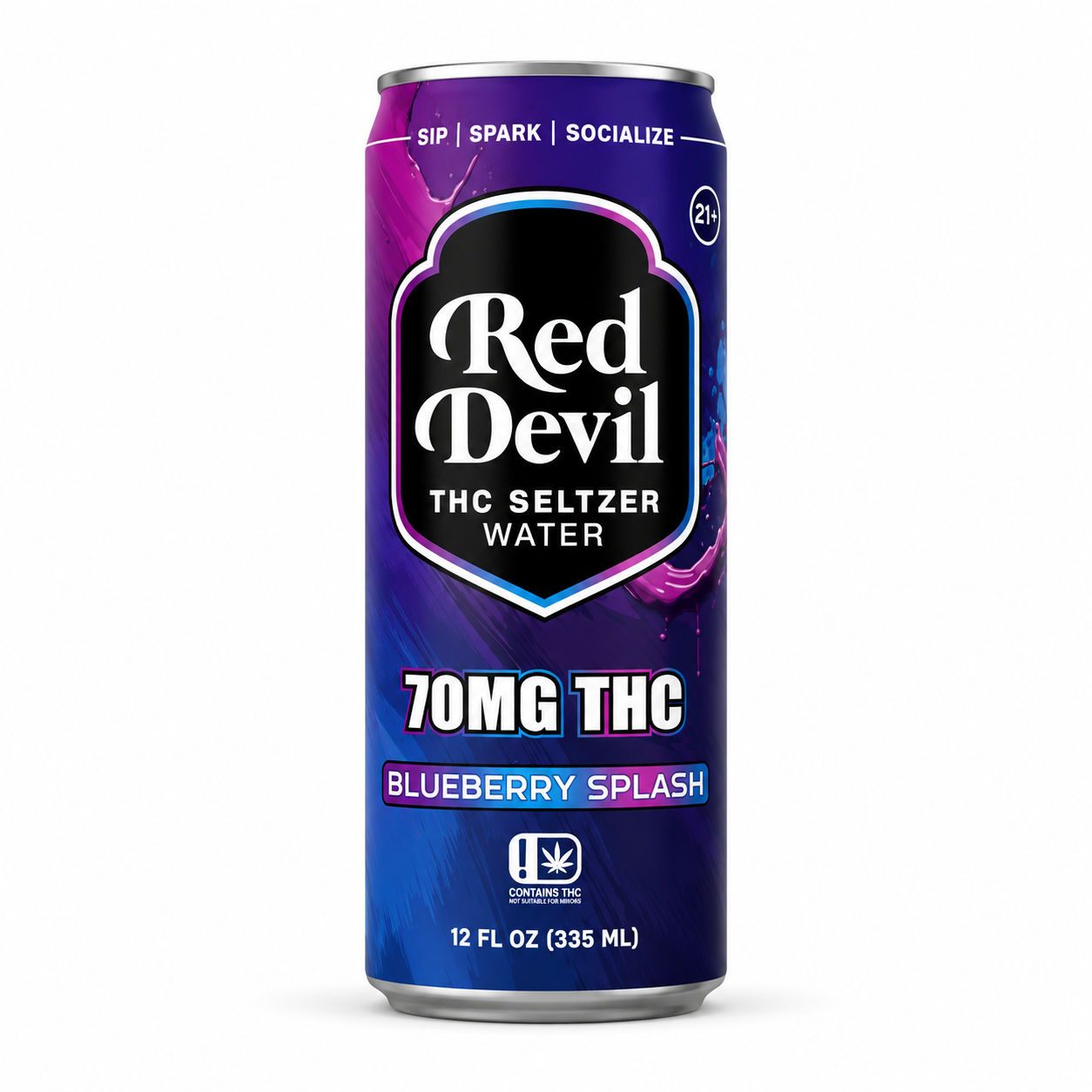 THC SELTZER 70MG 12OZ 12CT - BLUEBERRY SPLASH
