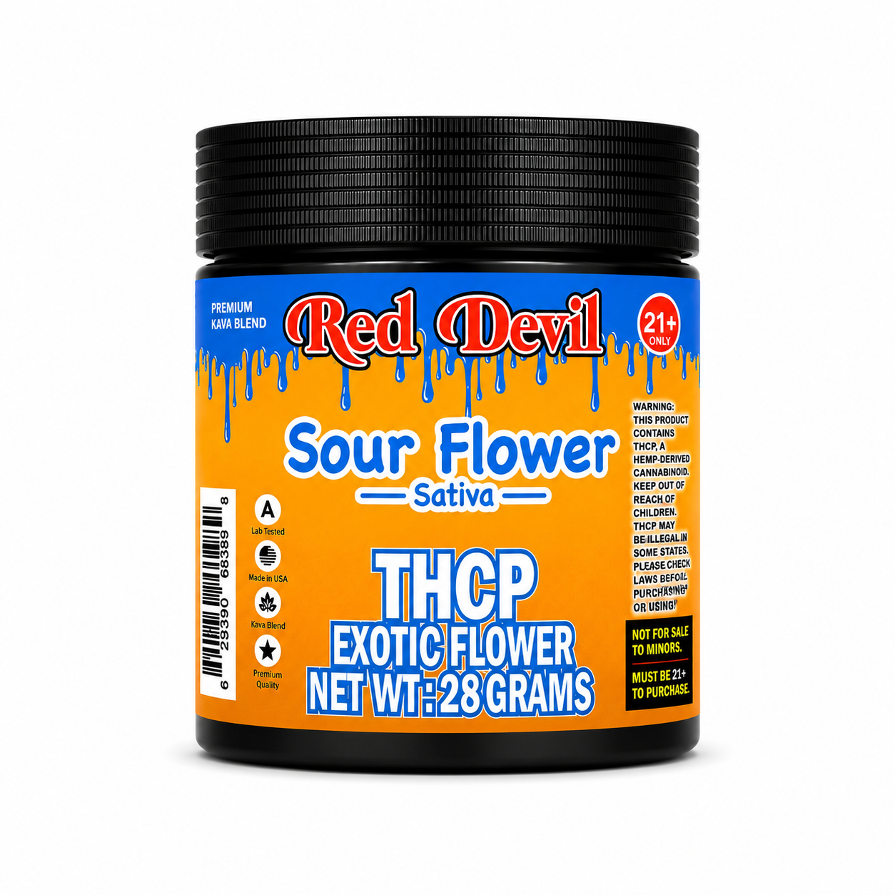 RED DEVIL 28G JAR THC-P FLOWER - SOUR FLOWER SATIVA